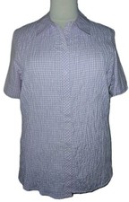 NWT BASIC EDITIONS Women 1X Check Smocking Bu...