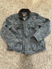True Religion Camo Twill Military Jacket With Zipper And Buttons Kids Size 4