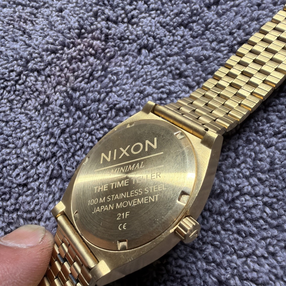 Nixon Minimal Gold Tone 37mm Quartz Watch Steel Bracelet Unisex Nixon Watch View 3