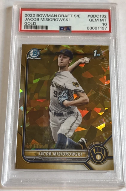 2022 Bowman Draft Sapphire Jacob Misiorowski Gold /15 PSA 10 GEM MT