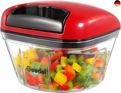Geedel Zwiebelschneider, 500ML Zwiebel Zerkleinerer mit Seilzug,