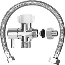 Bidet T Adapter with Shut off Valve,Metal T Valve for Bidet 7/8 X 7/8 X 1/