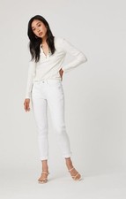 NWT Gap Mid-Rise Girlfriend Crop Ankle Jeans Optic White Size 16/33 RT 80 NEW