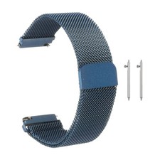 20mm Stainless Steel Metal Mesh Watch Band with Magnetic Buckle Dark Green