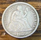 1875 Liberty Seated Dime Decent Fine Details CHRC