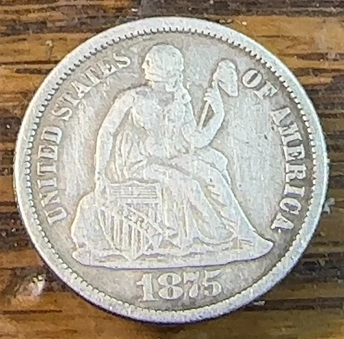 1875 Liberty Seated Dime Decent Fine Details CHRC