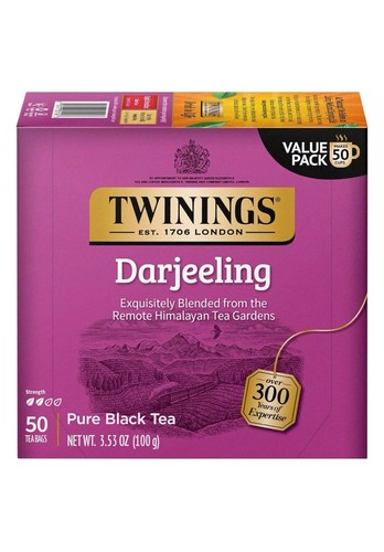 Twinings Darjeeling schwarze Teebeutel - 50 Stück