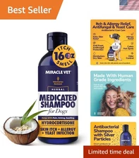 Soothing Medicated Dog Shampoo 16oz for Allergies, Hot Spots & Itchy Skin