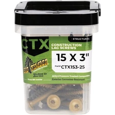 Big Timber #15 x 3 In. Lag Screw (25 Ct.) CTX153-25 Big Timber CTX153-25 Steel