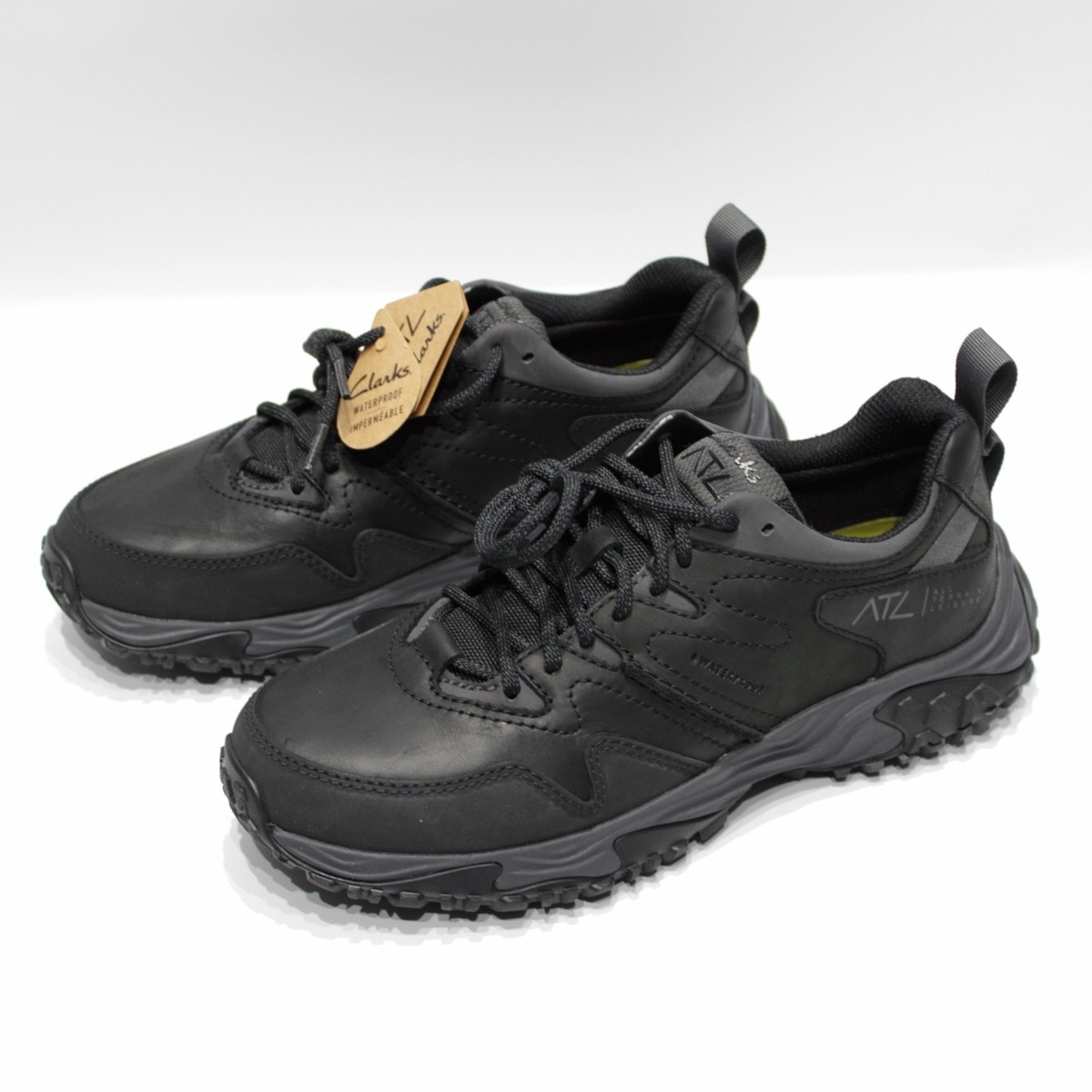 New w/Box Clarks ATL Walk Go Waterproof Black Leather Trail Shoes Men Size 8.5M New w/Box Clarks ATL Walk Go Waterproof Black Leather Trail  main image 2