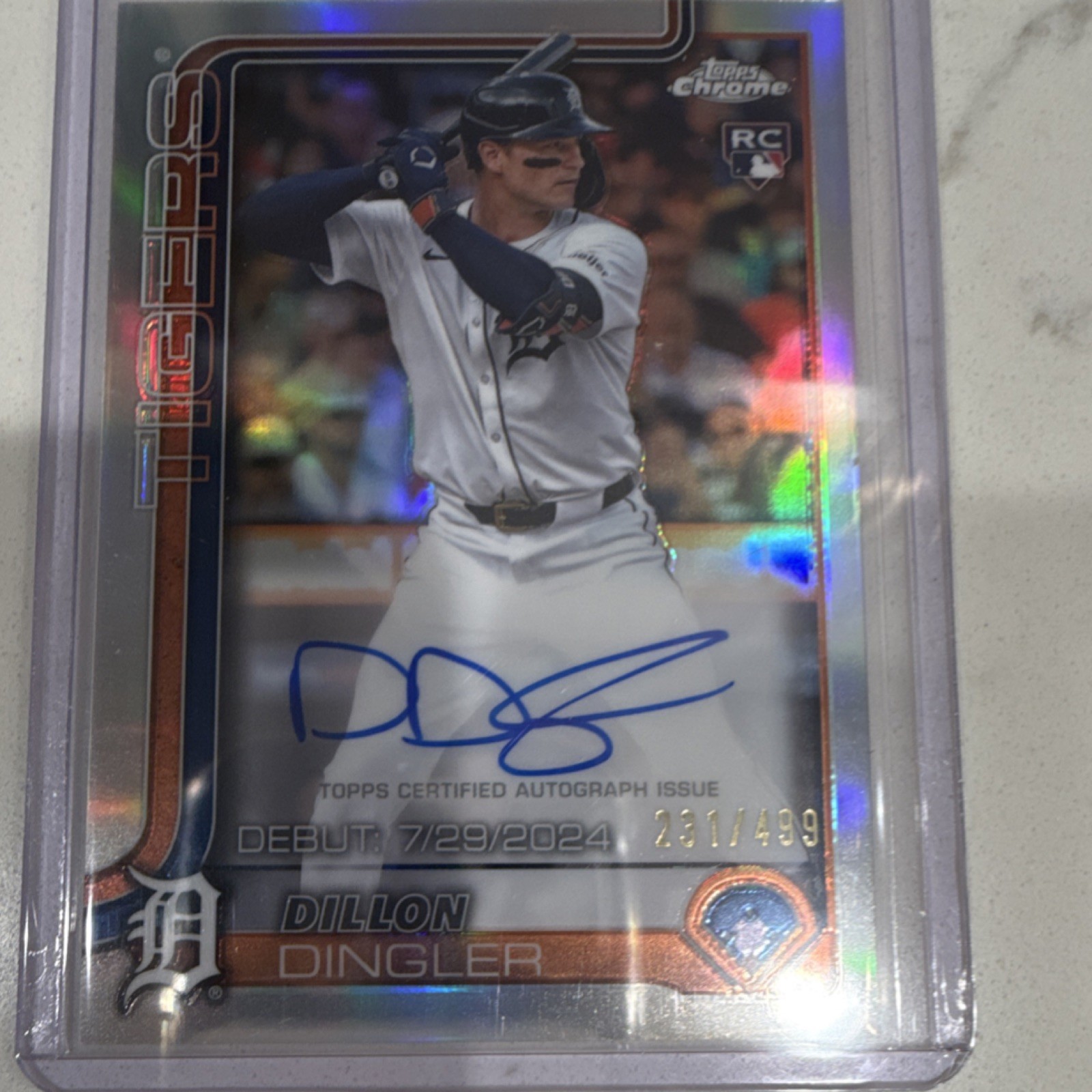 Topps Chrome 2025 Rookie Autographs RC Refractor Auto /499 Dillon Dingler