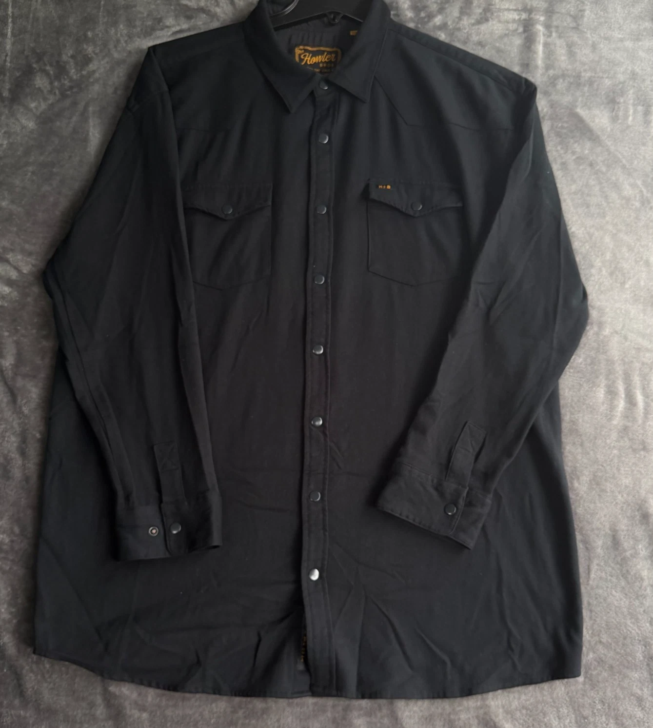 Howler Brothers Bros Stockman Stretch Snap Shirt Black Men’s Size 2XL