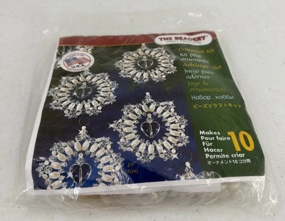 The Beadery Holiday Beaded Ornament Kit #7366 Snowflakes Hearts Makes 10