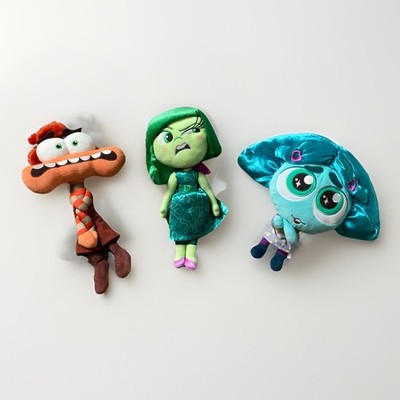 Disney Pixar Inside Out Plush Lot of 3  DISGUST ANXIETY ENVY INSIDE OUT 2 Toys