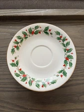 China Pearl Fine China Noel (Holly & Berries) 6.25” Saucer Bread Plate, Set of 7