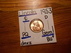 1953D Lincoln Cent Gem BU+ SPLENDID!!! PQ!!! NICE!!!!!!