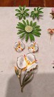 Vintage lot Hand Painted Metal flower brooch/Earrings new listing — photo 2