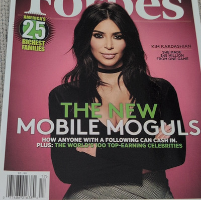 Forbes Magazine July 2016 Kim Kardashian Mobile Moguls Richest Families