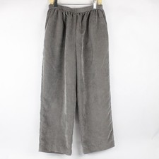 Alfred Dunner Petite Gray Corduroy Loose Pants Elastic Waist Band Women's 10P