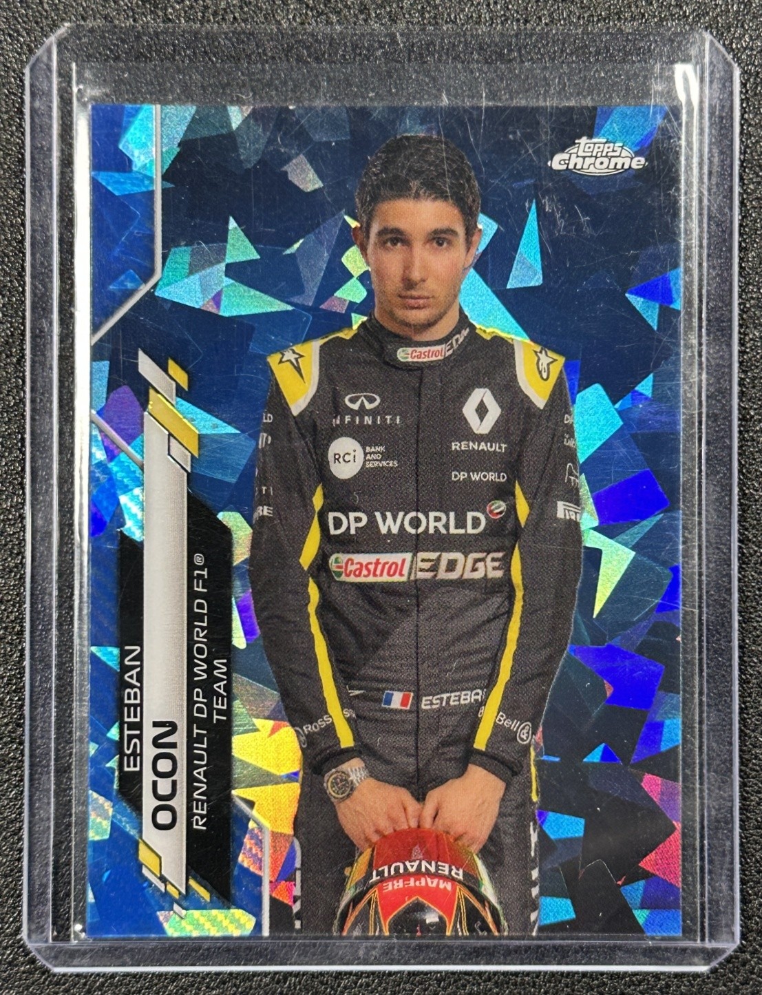 ESTEBAN OCON 2020 TOPPS CHROME SAPPHIRE FORMULA 1 #10 ROOKIE REFRACTOR