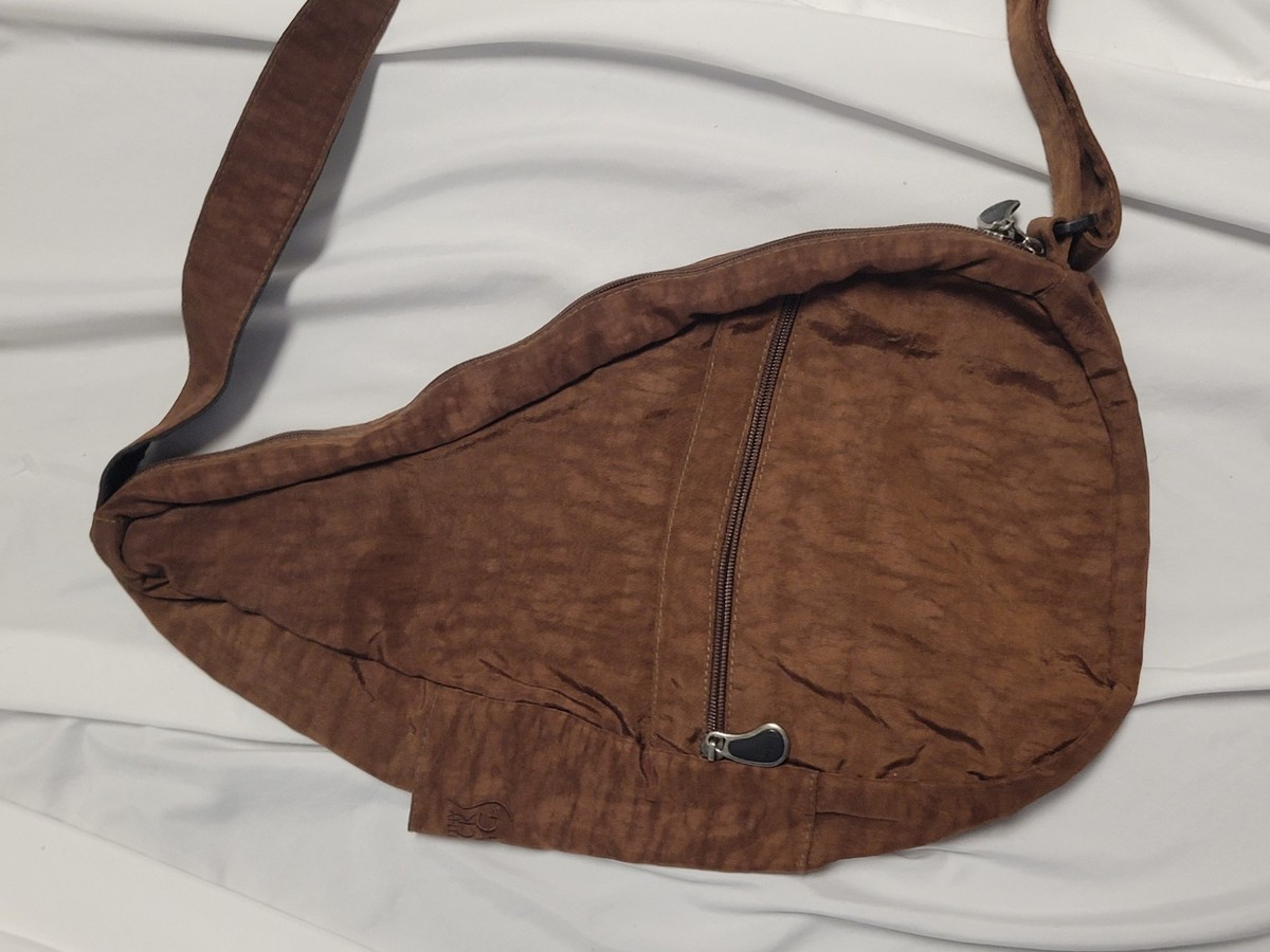 AMERIBAG Healthy Back Bag Small Brown Nylon Ergonomic Sling‎ Crossbody Backpack AmeriBag Healthy Back Mini Bag Brown Nylon | Mercari main image 2