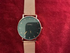 Rose Gold Geneva Ladies Watch. Rose Gold Mesh Strap and Black Face. In Nice Box.