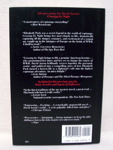 Crossing By Night A Novel By David Aaron Used Book Hardback W/Dust Cover - Picture 2 of 2