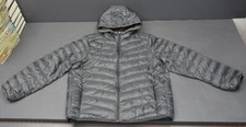 Tumi Women's Sz Xl Gray Packable Nylon/down Full-zip Hooded Puffer Jacket