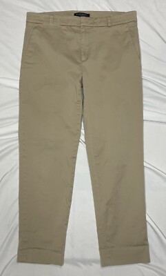 Banana Republic Avalon Pants Women's Size 4 Beige Cotton Blend 8.5'' Rise