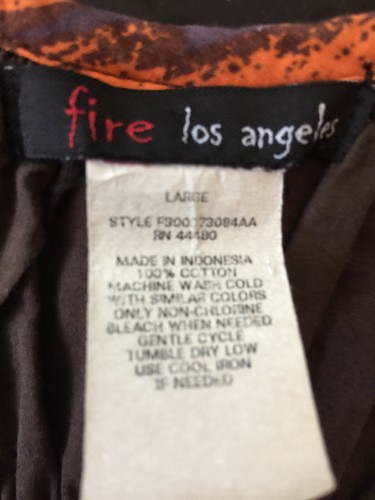Fire Los Angeles Kleid Gr. L? 100% Baumwolle + Baumwollfutter Sommer Rasiermesserrücken - Bild 6 von 6