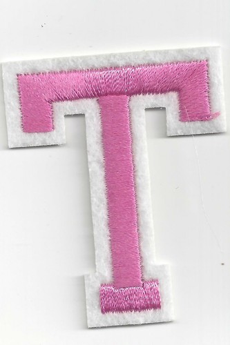 Letras rosadas hierro o costura en parche 2 en alto borde blanco alfabeto A B C D E F G - Imagen 24 de 30