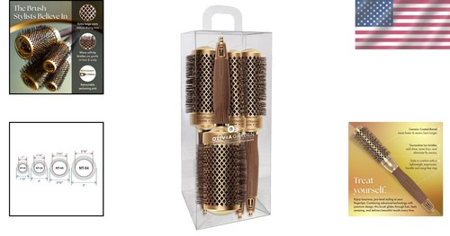 Professional Boar Bristle Round Brush - Olivia Garden NanoThermic Ceramic Design - Picture 2 of 8