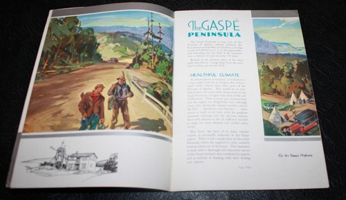 Colorful "Romantic Quebec, Gaspe Peninsula" 32 Page Booklet With Foldout Map - Picture 2 of 8