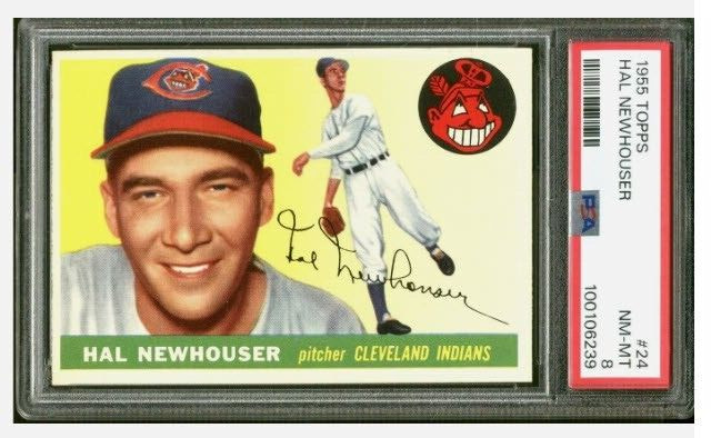 1955 Topps Harold Hal Newhouser #24 PSA 8 NM MT Perfect Centering
