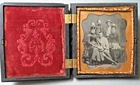 1800's  Union Case with Sixth Plate Tintype of Five Unidentified People