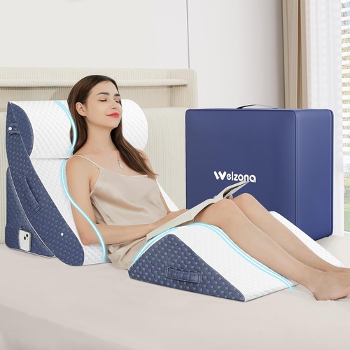 Adjustable Orthopedic Bed Wedge Pillow Set - Ideal for Sleep, Acid Reflux Help - 第 3/11 張圖片