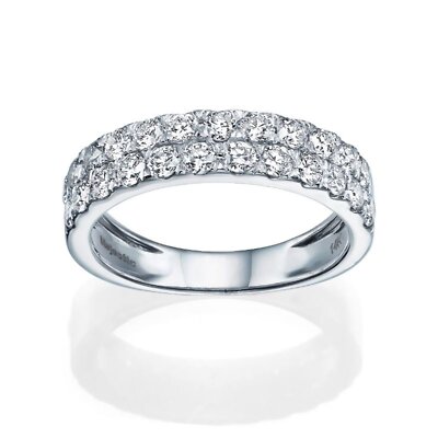 Glamorous Large 2-Row 0.34 CT Diamond Ring for Woman by Baroness