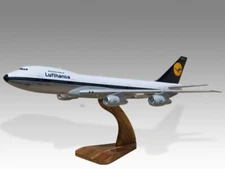 Boeing 747-200 Lufthansa Desk Wood Airplane New Model Small Scale 1/200