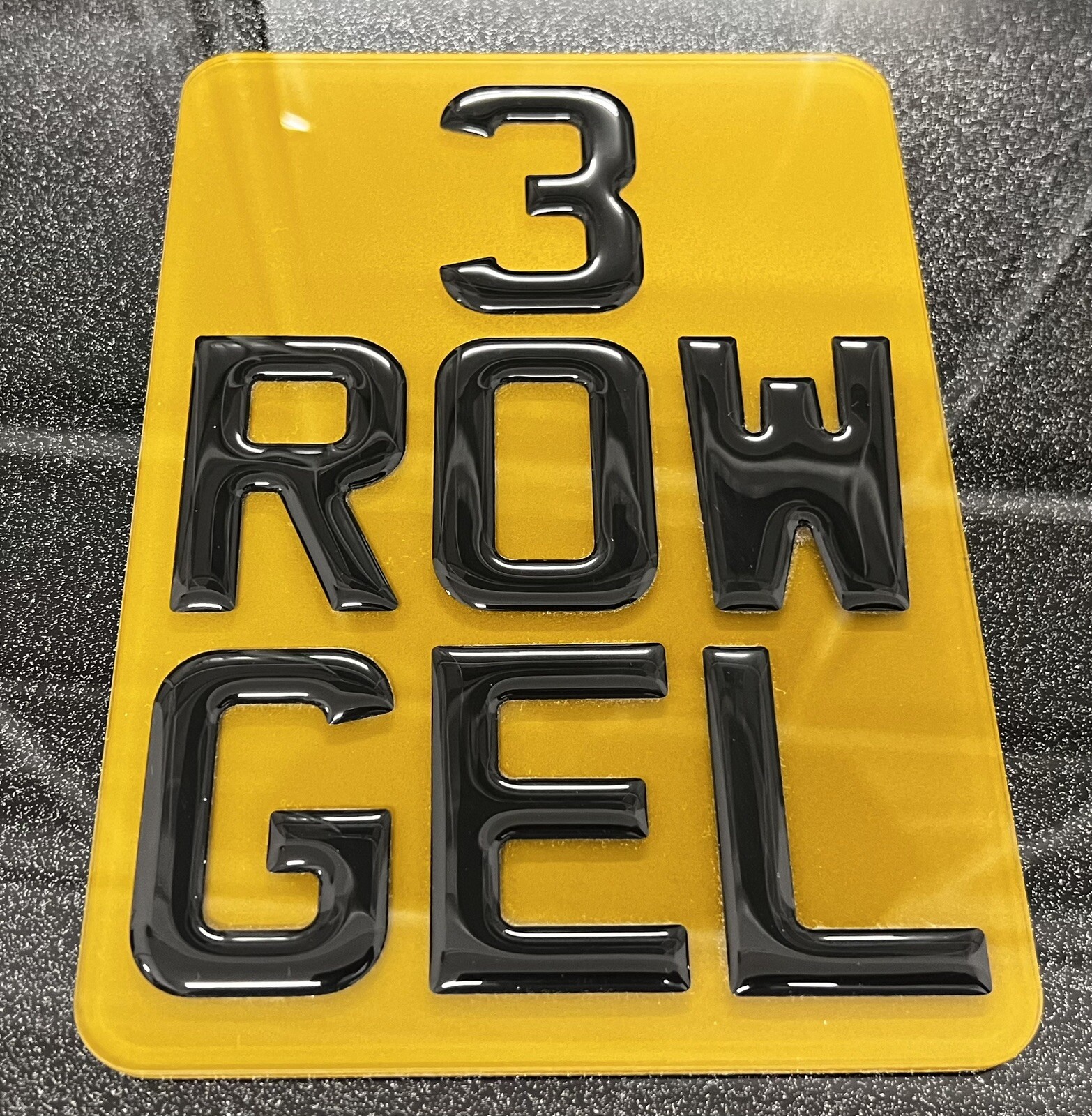 3D Gel 3 Row 5x7 Motor Bike Motorcycle Novelty number plate free post