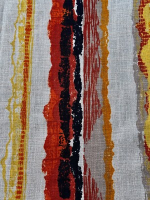 Mod Squad 1960 s Verner Panton Tiki Stripe Mid Century Barkcloth Vintage Fabric