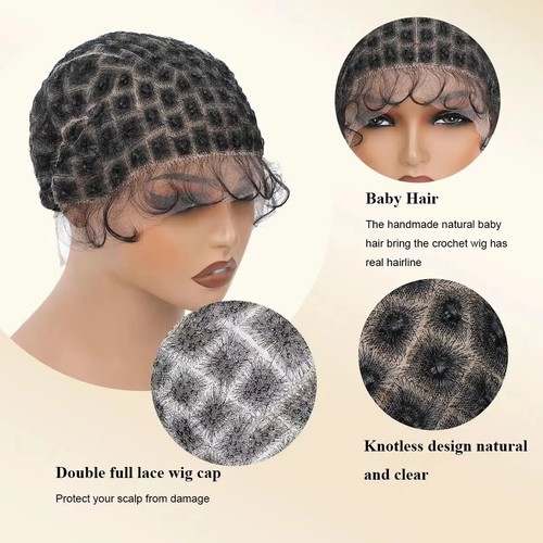 Braided Wig Cap Looks Real Double Full Lace Soft Breathable for Glueless DIY Wig - Picture 5 of 24