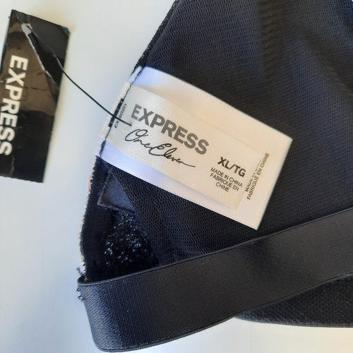 EXPRESS One Eleven Floral Embroidered Bralette Size XL New Black A10 - Picture 3 of 5