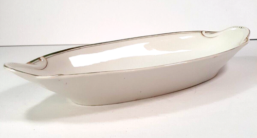 Limoges Servierplatte mit Goldrand Bassett Österreich 12,5" x 5,5" Gemüse Brot - Bild 7 von 10