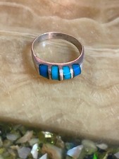 Vintage 925 Sterling Silver Turquoise Ring Size 6.75