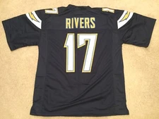 UNSIGNED CUSTOM Sewn Stitched Philip Rivers Blue Jersey - M, L, XL, 2XL