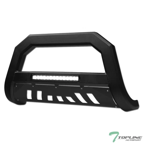 Topline for 2006-2008/2009 Dodge RAM AVT Aluminum LED Bull Bar Guard - Matte BLK