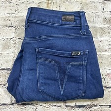 Seven 7 Jeans Womens 10 Blue High Rise Skinny Crop Pants Denim Dark Wash