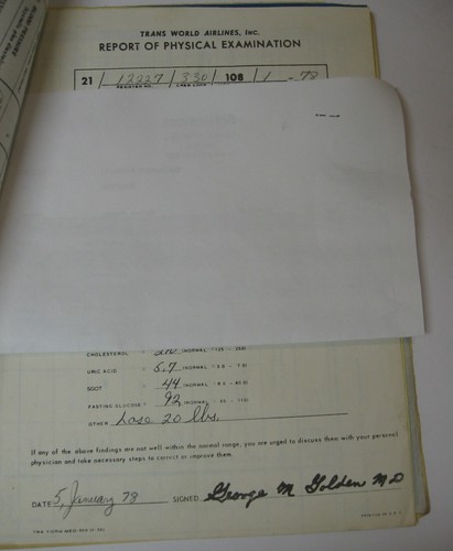 Rare 1972-1981 TWA Airlines Original Passed Physicals for Flight Officer /Capt. - Picture 12 of 13