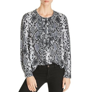 Le-Gali-Womens-Terri-Printed-Adjustable-Sleeves-Blouse-B-W-XS
