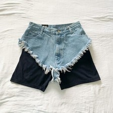 NEVADA BLUE Vintage Denim Shorts With Attached Biker Shorts 26  Waist